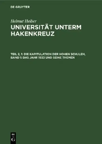 Cover of Die Kapitulation Der Hohen Schulen, Band 1
