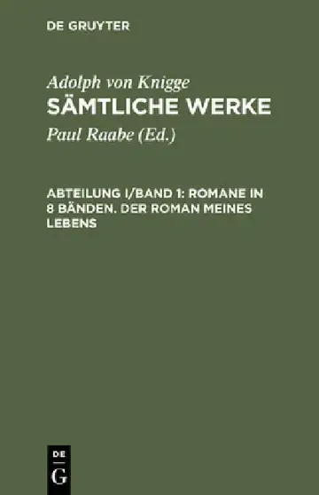 Cover of Sämtliche Werke, Abteilung I/Band 1, Romane in 8 Bänden. Der Roman meines Lebens