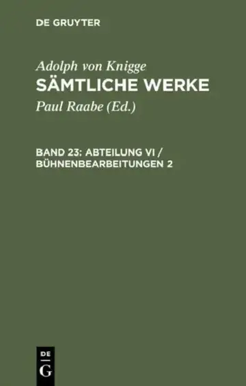 Cover of Abteilung VI / Bühnenbearbeitungen 2