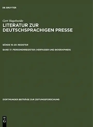Cover of Personenregister (Verfasser Und Biographien )