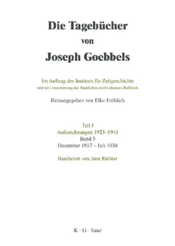 Cover of Dezember 1937 - Juli 1938