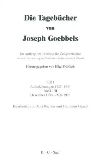 Cover of Dezember 1925 - Mai 1928