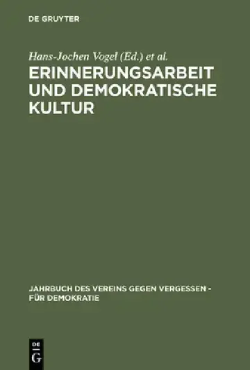 Cover of Erinnerungsarbeit und demokratische Kultur