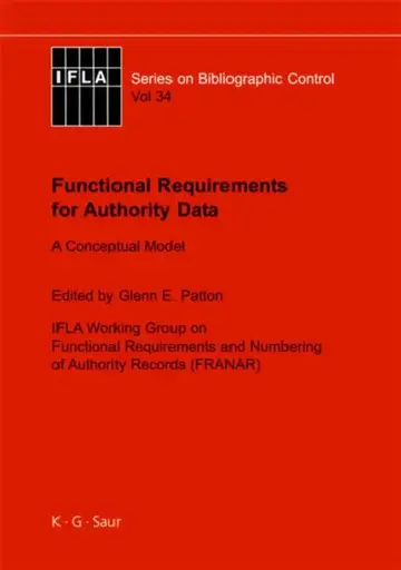 Cover of Functional Requirements for Authority Data
