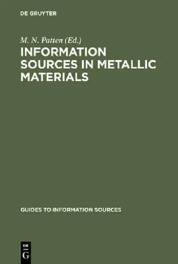 Cover of Information Sources in Metallic Materials