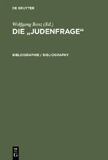 Cover of Die "Judenfrage", Bibliographie