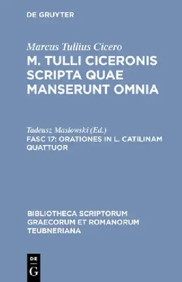 Cover of Orationes in L. Catilinam quattuor