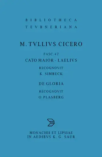 Cover of Cato Maior. Laelius. de Gloria