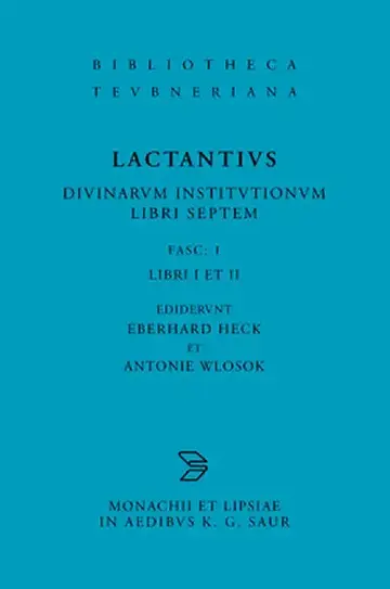 Cover of L. Caelius Firmianus Lactantius