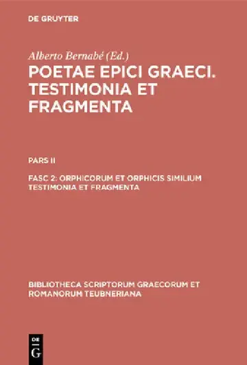 Cover of Orphicorum et Orphicis similium testimonia et fragmenta