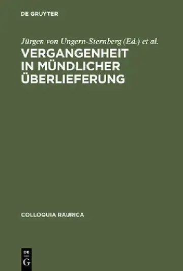 Cover of Vergangenheit in mündlicher Überlieferung