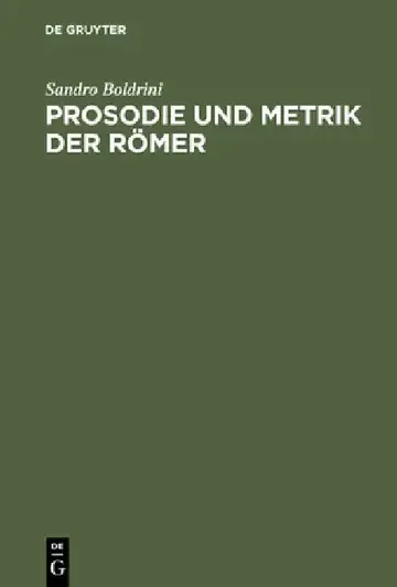 Cover of Prosodie Und Metrik Der Römer