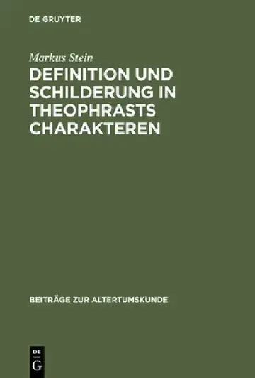 Cover of Definition und Schilderung in Theophrasts Charakteren