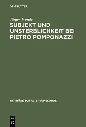 Cover of Subjekt und Unsterblichkeit bei Pietro Pomponazzi