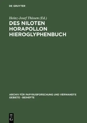 Cover of Des Niloten Horapollon Hieroglyphenbuch