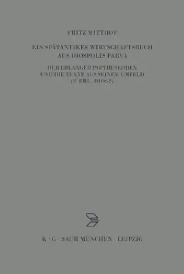 Cover of Ein Spätantikes Wirtschaftsbuch Aus Diospolis Parva