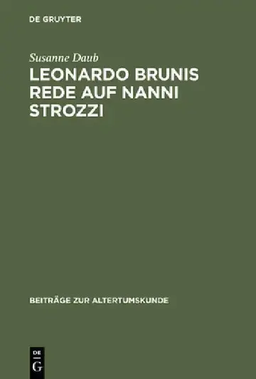 Cover of Leonardo Brunis Rede auf Nanni Strozzi