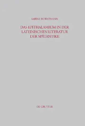 Cover of Das Epithalamium in Der Lateinischen Literatur Der Spätantike