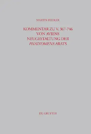 Cover of Kommentar Zu V. 367-746 Von Aviens Neugestaltung Der Phainomena Arats