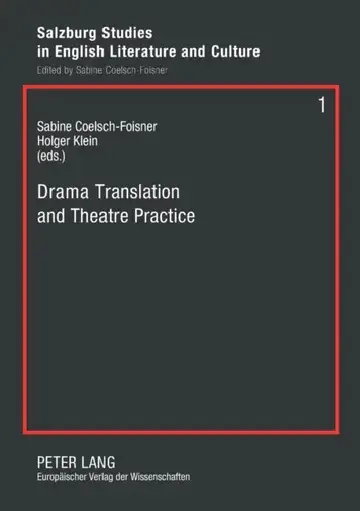 Cover of Drama Translation and Theatre Practice