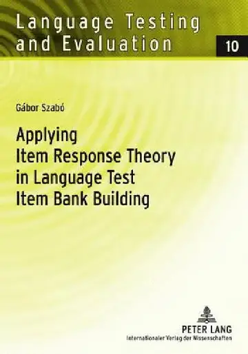 Cover of Applying Item Response Theory in Language Test Item Bank Building