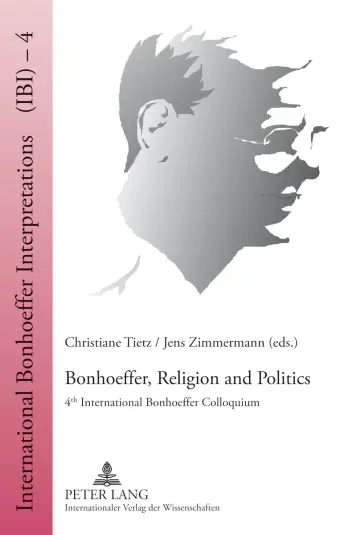 Cover of Bonhoeffer, Religion and Politics