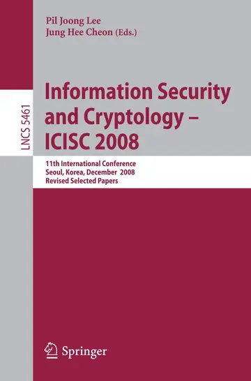 Cover of Information Security and Cryptoloy - ICISC 2008