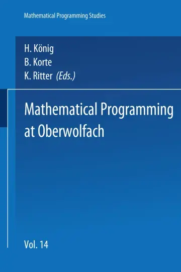 Cover of Mathematical Programming at Oberwolfach