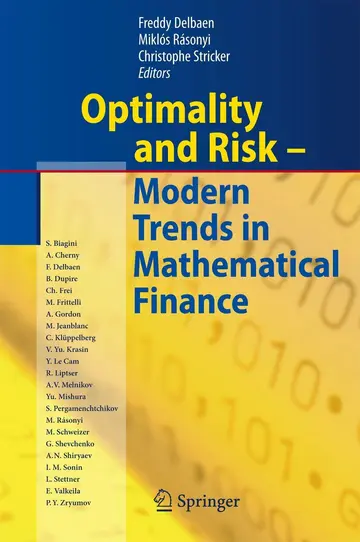 Cover of Optimality and Risk - Modern Trends in Mathematical Finance