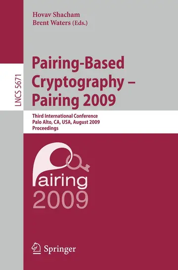 Cover of Pairing-Based Cryptography - Pairing 2009