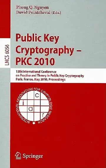 Cover of Public Key Cryptography - PKC 2010