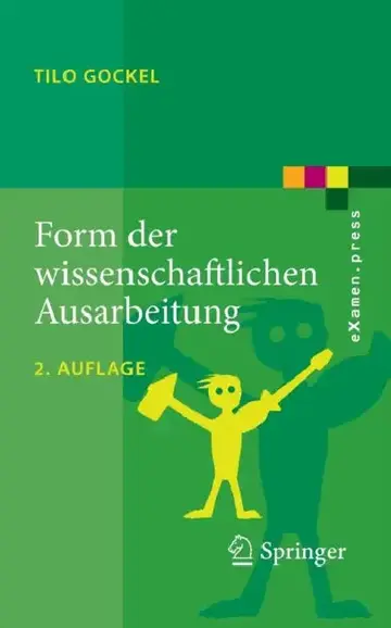 Cover of Form Der Wissenschaftlichen Ausarbeitung