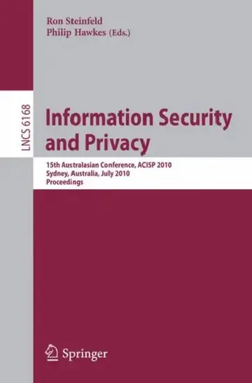 Cover of Information Security and Privacy