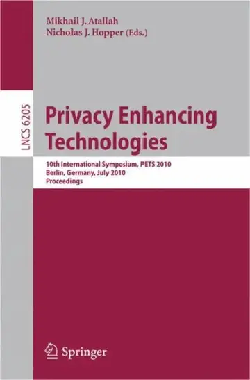 Cover of Privacy Enhancing Technologies