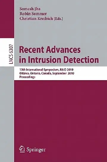 Cover of Recent Advances in Intrusion Detection