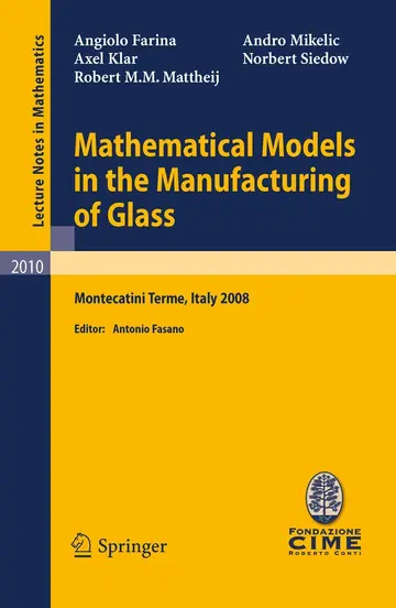 Cover of Mathematical Models in the Manufacturing of Glass