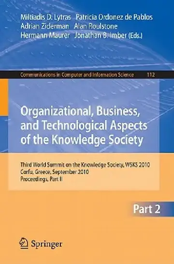 Cover of Organizational, Business, and Technological Aspects of the Knowledge Society
