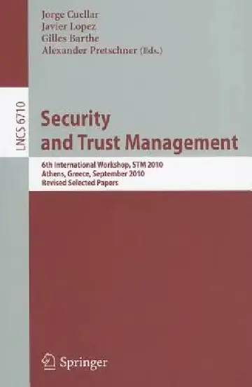 Cover of Security and Trust Management