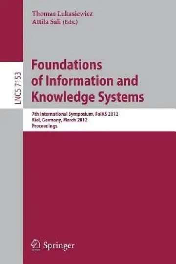 Cover of Foundations of Information and Knowledge Systems