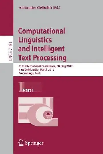Cover of Computational Linguistics and Intelligent Text Processing