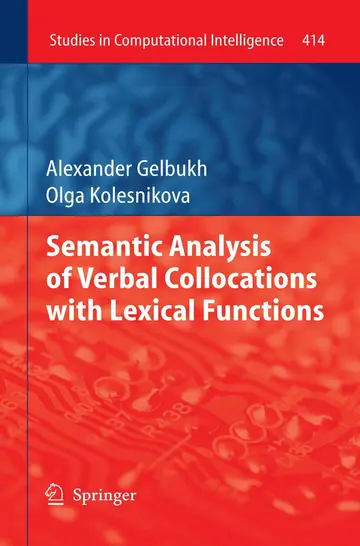 Cover of Semantic Analysis of Verbal Collocations with Lexical Functions
