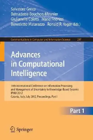 Cover of Advances in Computational Intelligence, Part I