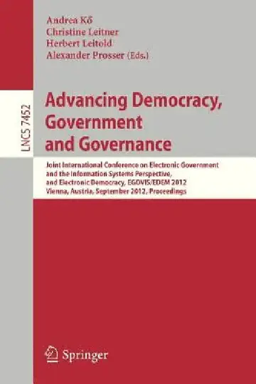 Cover of Advancing Democracy, Government and Governance