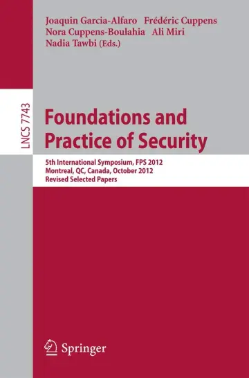 Cover of Foundations and Practice of Security