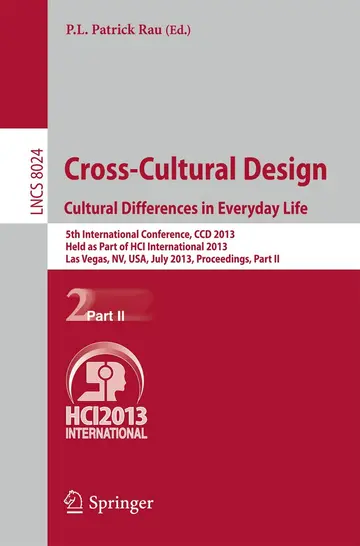 Cover of Cross-Cultural Design. Cultural Differences in Everyday Life