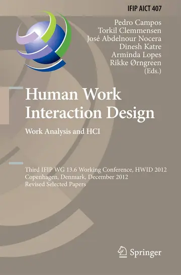 Cover of Human Work Interaction Design. Work Analysis and HCI