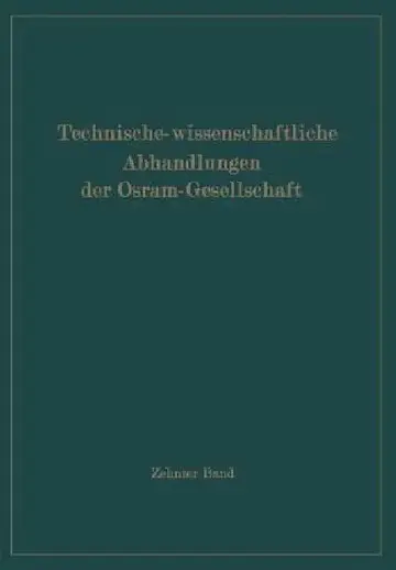 Cover of Technisch-Wissenschaftliche Abhandlungen Der Osram-Gesellschaft