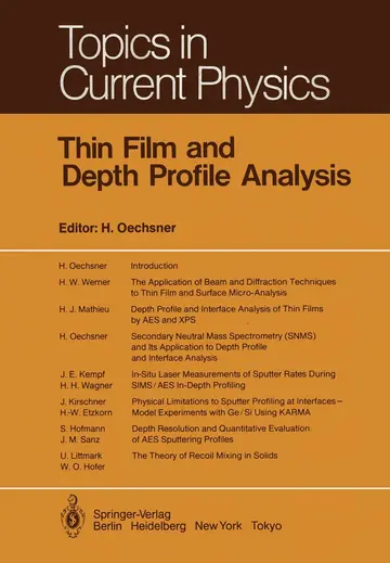 Cover of Thin Film and Depth Profile Analysis