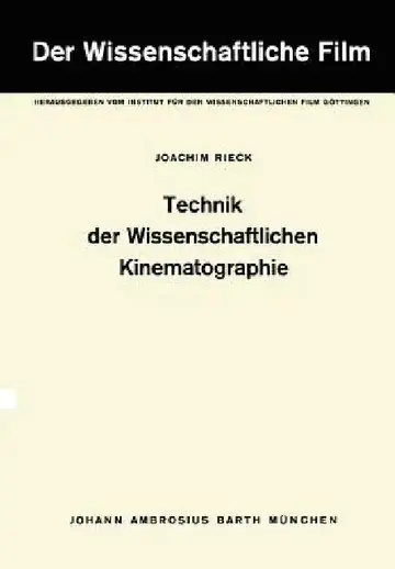 Cover of Technik Der Wissenschaftlichen Kinematographie
