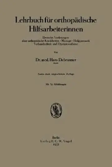 Cover of Lehrbuch Für Orthopädische Hilfsarbeiterinnen
